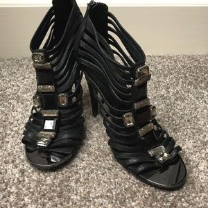 Tory Burch Black Sandals w/ Rhinestones